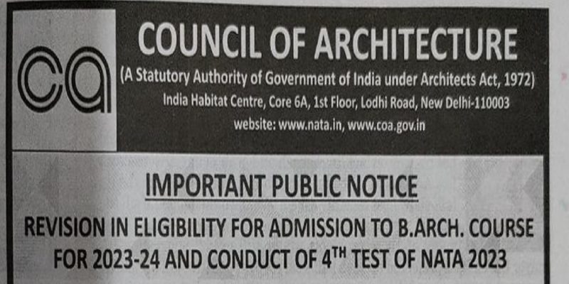 New NATA Examination Eligibility Guidelines for B.Arch. Course Admission - Daily Live Tech